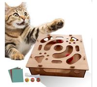 RVOWTAGL Cat Nail File Enrichment Box Nail File Sandpaper Inside, Interactive Cat Scratch Box, Alternative to Clippers and Grinders with 1 Bell Balls and 2 Balls