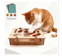 RVOWTAGL Cat Scratch Puzzle Box Nail File Sandpaper Inside, Cat Nail File Scratcher Puzzle Box, for Indoor Cats Scratching with 1 Bell Balls and 2 Balls