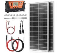 Rvpower monocristalino módulo solar N-tipo monocristalino módulo solar, panel solar para 12 voltios batería, para camper, barco, caravana, hogar (2 * 100w kit)