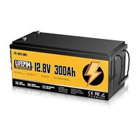 Rvpozwer 12V 300Ah Bateria Lifepo4, Batería de Litio con BMS de 200A y Protección Contra Bajas Temperaturas, 18000 Ciclos, Baterías de 3840Wh Para Autocaravanas, Caravanas, Barcos y Placas Solares