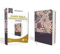 Rvr60 Santa Biblia, Letra Grande, Tamaño Compacto, Tapa Dura/Tela, Azul Floral, Edición Letra Roja
