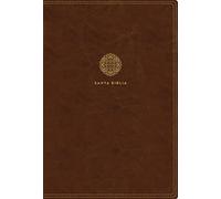 Rvr60 Santa Biblia Letra Supergigante, Leathersoft, Café Con Índice Y Cierre
