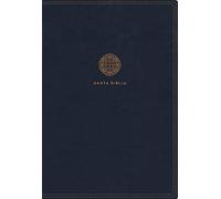 Rvr60 Santa Biblia Letra Supergigante, Leathersoft Con Índice Y Cierre, Azul