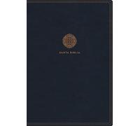 Rvr60 Santa Biblia Letra Supergigante, Leathersoft Con Índice Y Cierre, Azul