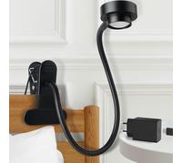 RVSPARK Luz de lectura con clip, luz LED regulable de 3 modos de color, luz de abrazadera de cuello de cisne flexible para leer, estudiar, trabajar, manualidades, pasatiempos, cuidado de los ojos