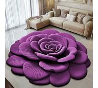 RVUEM Alfombra Suelo Felpa Floral Y Tierra Diatomeas, Alfombra BañO Secado RáPido, Superabsorbente, Antideslizante Doble Cara, DiseñO Floral 3D, para Dormitorio Entrada Tocador,009,80 * 80cm