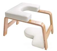 RVUEM Banco de Inversión para Yoga Multifuncional, Taburete de Headstand para Yoga, Carga Máxima 200 kg, Acabado de Cuero PU Acolchado, para Principiantes, Practicantes Yoga Experimentados,Blanca