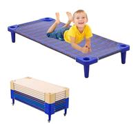 RVUEM Cunas para GuarderíA, Cuna Apilable para Preescolar, Cunas PortáTiles para Siesta NiñOs PequeñOs, Muebles para GuarderíA, Listos para Ensamblar, para Aulas Preescolar,Chequered,10PCS 138cm