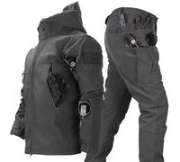 RVUEM Dark Grey,M, Trajes Nieve para Snowboard 2 Piezas, Chaqueta Softshell para Hombre, Traje Combate Indumentaria Militar, Traje Esquí para Exteriores, Conjunto Chaqueta Y PantalóN TáCtico