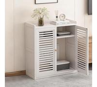 RVUEM Gabinete de Almacenamiento para Router WiFi, Mueble de Medios para el Hogar con Estantes, Organizador Oculto de Pie para Router WiFi, Regleta y Gestión de Cables,Blanca,59 * 25 * 67cm