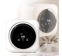 RVUEM Mini Lavadora Y Secadora PortáTil 2 En 1, Secadora Compacta con Tambor De Acero Inoxidable, con Panel De Control LCD, para Ropa PequeñA, Ropa Interior Y Calcetines,Wall Mount