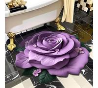 RVUEM Nueva Alfombra De Tierra De Diatomeas (2025), DiseñO De Flor En 3D, Alfombra BañO Secado RáPido, Antideslizante, Superabsorbente, para Dormitorio Cocina BañO Sofá Mesa Centro,021,80 * 80cm