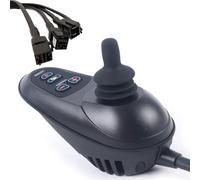 RVUEM Silla De Ruedas Con Palanca De Mando, Joystick De Instrucciones LED, Controlador Impermeable De 4 Teclas, Accesorios Para Sillas De Ruedas EléCtricas De 24V CC,Negro,Motor Plug No.5