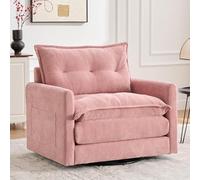 RVUEM SillóN Giratorio Extragrande, SillóN Giratorio 360°, SillóN Moderno, con Base Metal Resistente, Sofá Individual, con Cojines Y Bolsillos Laterales, para Sala Estar Dormitorio Oficina,C,1PCS