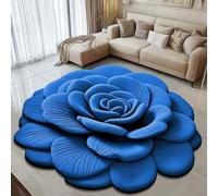 RVUEM Tapete con DiseñO Floral 3D, Alfombras Florales De Tierra De Diatomeas, Alfombra Absorbente Antideslizante, para Dormitorio, Cocina, BañO, Sofá Y Mesa Centro,010,80 * 80cm