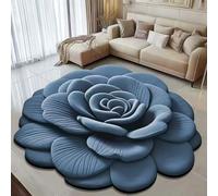 RVUEM Tapete con DiseñO Floral 3D, Alfombras Florales De Tierra De Diatomeas, Alfombra Absorbente Antideslizante, para Dormitorio, Cocina, BañO, Sofá Y Mesa Centro,013,60 * 60cm