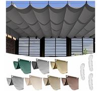 RVUEM Vela de Sombra Retráctil de Onda, Tela de Sombra Impermeable para Pérgola, Toldo de Poliéster, Protección contra el Viento para Patio, Jardín, Carport,Dark Grey,1.2×12M (W×L)