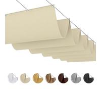 RVUEM Vela de Sombra Retráctil para Pérgola - Dosel de Sombra de Onda Impermeable, Protección UV 95%, Cubierta para Jardín y Patio Exterior, Instalación Fácil, Resistente Viento,002,1.2×8M (W×L)