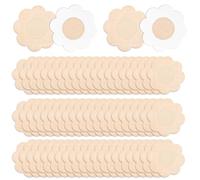 RVYEIOP 150 Piezas Pezoneras Adhesivas Invisibles, Cubre Pezones Desechables de Forma de Flor, Sujetador Adhesivo Color Piel Transpirable, 6cm de Diámetro para Vestidos sin Espalda y Tops