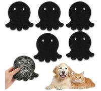 RVYEIOP 5 Piezas Bolas para Lavadora Atrapa Pelos Mascota, Quitapelos para Lavadora y Secadora Reutilizables, Bolas de Lavado en Forma de Pulpo para Eliminar Pelos de Perro y Gato, Negro, 2.5cm