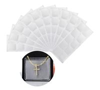 RWAJZAX 100 unidades de collares autoadhesivos para el almacenamiento de tarjetas de exhibición, almacenamiento de joyas sueltas para collares, tarjetas de exhibición con adhesivo, L, como se describe