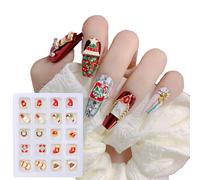 [RWAJZAX] 20 piezas arte navideño diamantes de imitación copo de nieve Nakai Santa Navidad Rhinestone diseño Christmas Charms Charms Acrílico Arte Suministro de Santa Charms Navidad, b