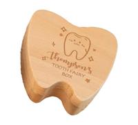 RWAJZAX Caja de dientes para niños para dientes de leche perdidos, caja de almacenamiento de madera decorativa para habitación infantil, caja de colección para dientes perdidos