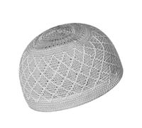 RWAJZAX Ceremonia Transpirable Para Musulmanes Bordado Servicios De Calavera Suministro Adulto Mujeres Hombres Musulmanes Gorro De Oración, Gris 1, Talla única