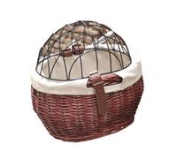 RWAJZAX Cesta de ratán con rueda delantera tejida con cinturón ajustable de mimbre tejido mimbre delantero