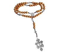 [RWAJZAX] Collar de rosario católico con medalla de cruz con amnistía cadena de cuentas de oración oración oración collar de adoración