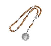 [RWAJZAX] Collar de rosario católico con medalla de cruz con amnistía cadena de cuentas de oración oración oración collar de adoración