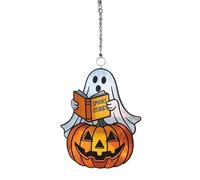 RWAJZAX Decoración de ventana de acrílico de Halloween fácil de aplicar, calabazas fantasmales, murciélagos, adornos colgantes para fiestas de Navidad, acrílico Halloween