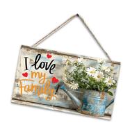 RWAJZAX Familia Cita Impresión Colgante de Pared Señal Arte de Pared Decoraciones Granjas Madera Colgantes Placas Colgantes para Puerta Decoración Placa Hogar