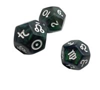 RWAJZAX Juego de 3 dados de horóscopo brillante de 12 lados para constelaciones de adivinación y juegos de mesa, dados de brujería para astrología guía
