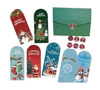 RWAJZAX Materiales reciclables Tarjetas de Navidad con pegatinas para sobres Obras de arte únicas para consumidores Regalos de negocios Deseos de temporada Tarjetas navideñas de negocios