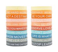 [RWAJZAX] Pulseras de silicona inspiradoras pulseras motivacionales multicolores con frases inspiradoras para adolescentes y adultos