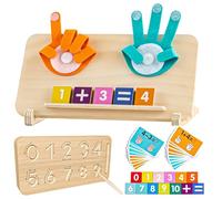 Rwbimti Juguetes Montessori para Niños 3 4 5 6 Años, Juegos Educativos Matemáticas de Madera para Aprender a Contar con los Dedos, Juguete Didáctico Regalo para Cumpleaños o Navidad de Niñas y Niños.