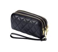 RWCCCRW Bolsos Carteras de Mujer Monederos de Cuero Genuino Bolsas Bolsos de Noche Organizadores de Dinero de Piel de Vaca (Tamaño: Negro)