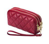 RWCCCRW Bolsos Carteras de Mujer Monederos de Cuero Genuino Bolsas Bolsos de Noche Organizadores de Dinero de Piel de Vaca (Tamaño: Rojo)