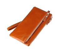 RWCCCRW Bolsos Clips para Dinero Estuches para Tarjetas de Visita para Mujer Carteras Monederos de Cuero Genuino Bolsas (Tamaño: Amarillo)