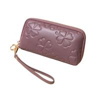 RWCCCRW Bolsos de Cuero Genuino Carteras para Mujer Monederos Bolsas Organizadores de Dinero de Piel de Vaca Bolsos de Noche Clips para Dinero (Tamaño: Púrpura)