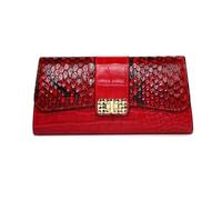 RWCCCRW Bolsos Estuches para Tarjetas de Visita Carteras de Piel de Vacuno para Mujer Clips Largos de Cuero para Dinero Bolsos de noche Monederos Bolsos de Hombro (Tamaño: Rojo)