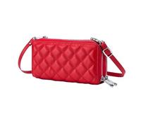 RWCCCRW Bolsos Monederos de Cuero Genuino Carteras para Mujer Estuches para Tarjetas de Visita Clips Largos para Dinero de Piel de Vaca Bolsos de Hombro (Tamaño: Rojo)