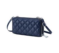 RWCCCRW Bolsos Monederos de Cuero Genuino Carteras para Mujer Estuches para Tarjetas de Visita Clips Largos para Dinero de Piel de Vaca Bolsos de Hombro (Tamaño: Azul)