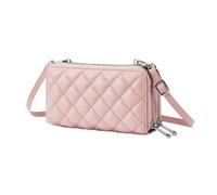 RWCCCRW Bolsos Monederos de Cuero Genuino Carteras para Mujer Estuches para Tarjetas de Visita Clips Largos para Dinero de Piel de Vaca Bolsos de Hombro (Tamaño: Rosa)