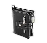 RWCCCRW Cartera Corta Plegable de Cuero Informal para Hombre, Billetera con Bolsillo para Monedas, Cartera Corta Retro multifunción con Cremallera para Hombre