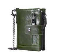 RWCCCRW Cartera Corta Plegable de Cuero Informal para Hombre, Billetera con Bolsillo para Monedas, Cremallera, Bolsa antirrobo RFID multifunción