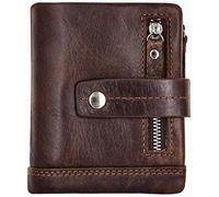 RWCCCRW Cartera Corta Plegable de Cuero Informal para Hombre, Cartera con Bolsillo para Monedas, Cremallera para Hombre, Cartera multitarjeta de Moda de Gran Capacidad