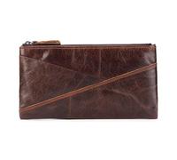 RWCCCRW Cartera para Hombre Bolso de Mano Largo Cera de Aceite Bolsa con Cremallera Doble para Hombre Bolsa para Tarjetas multifunción, la Mejor opción (Color: A, Tamaño: 22 * 12 * 2.5 cm)