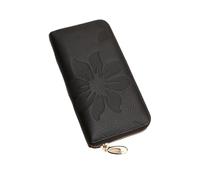 RWCCCRW Carteras Bolsos Mujer Cuero Genuino Clips para Dinero Organizadores de Dinero Monederos Bolsas Estuches para Tarjetas de Visita (Tamaño: Negro)